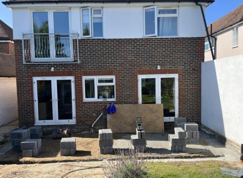 Early stages of home extension construction in Adversane, West Sussex, by a local builder near Worthing.